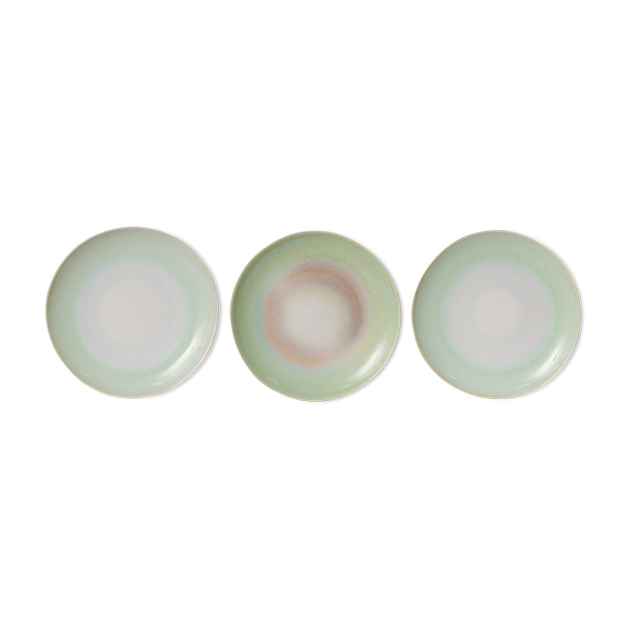 mint green round stoneware dinner plate