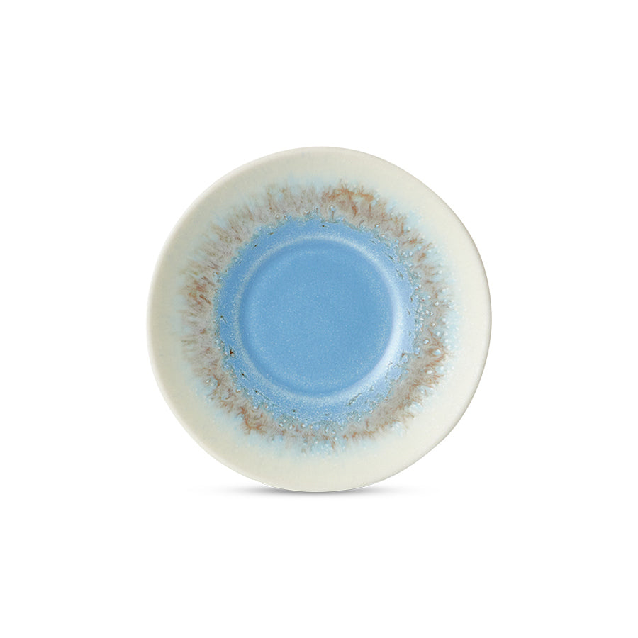 blue and cream saucer