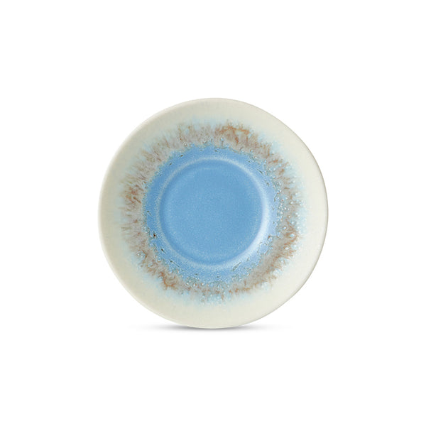 blue and cream saucer