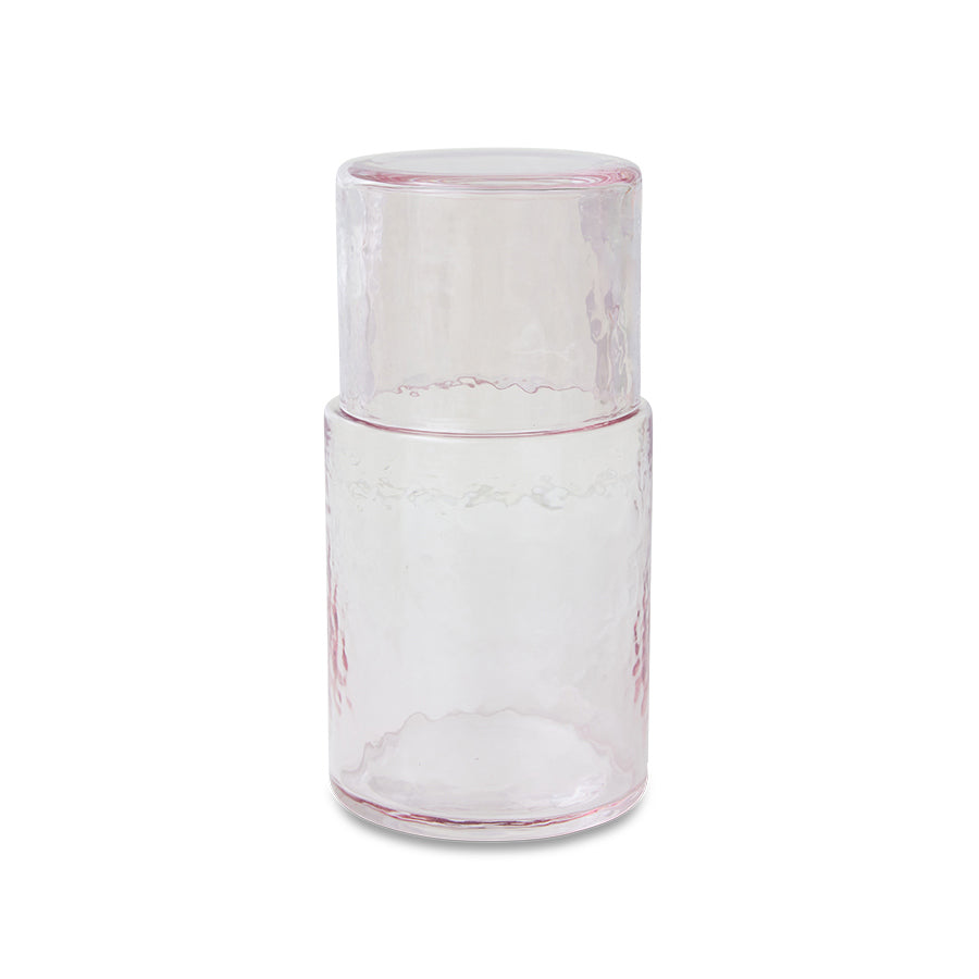 soda glass blush pink carafe