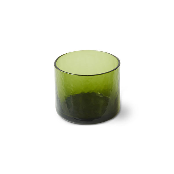 green drinking glass