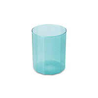 teal drinking glass