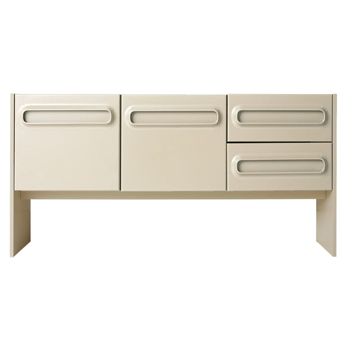 cream colored space age style dresser