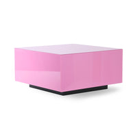 pink square block accent table