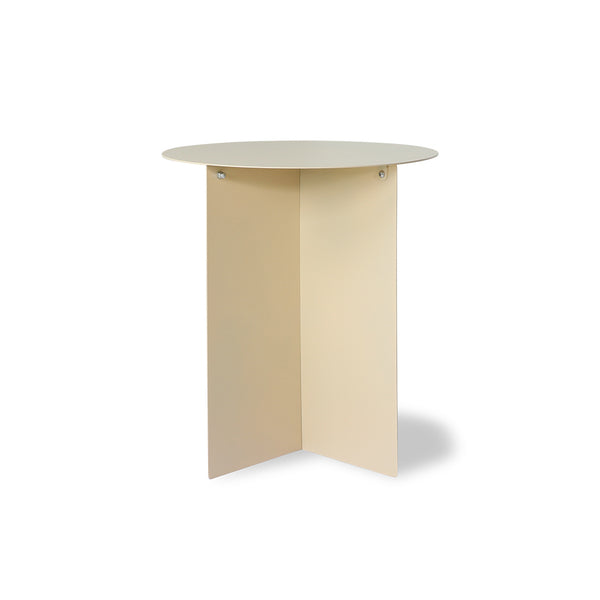 metal round accent table sand color