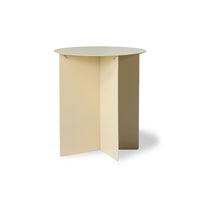 metal round accent table sand color