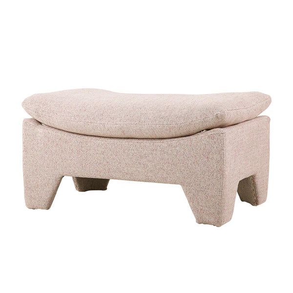 Retro lounge chair + ottoman blush pink mélange