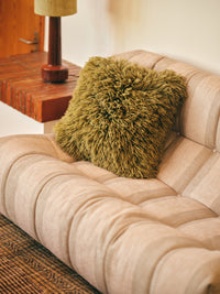 olive green fluffy pillow