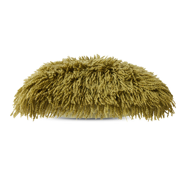 olive green fluffy pillow