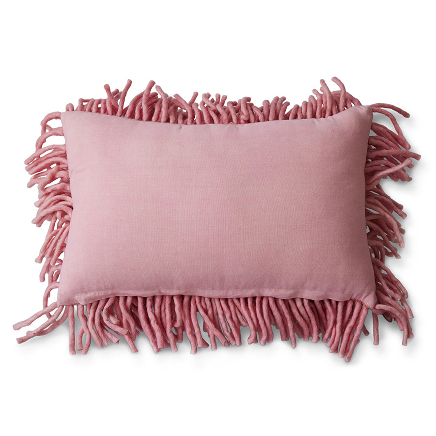 high pile pink pillow