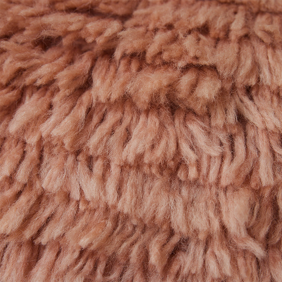 blush pink fluffy pillow detail