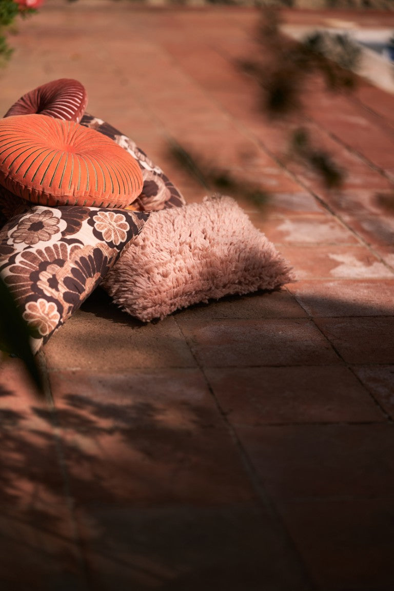 blush pink fluffy pillow