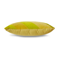 Striped velvet pillow yellow / green