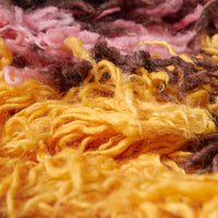 brown yellow pink fluffy runner