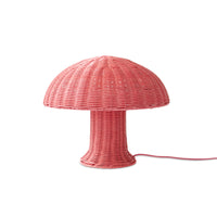 rattan pink mushroom table lamp