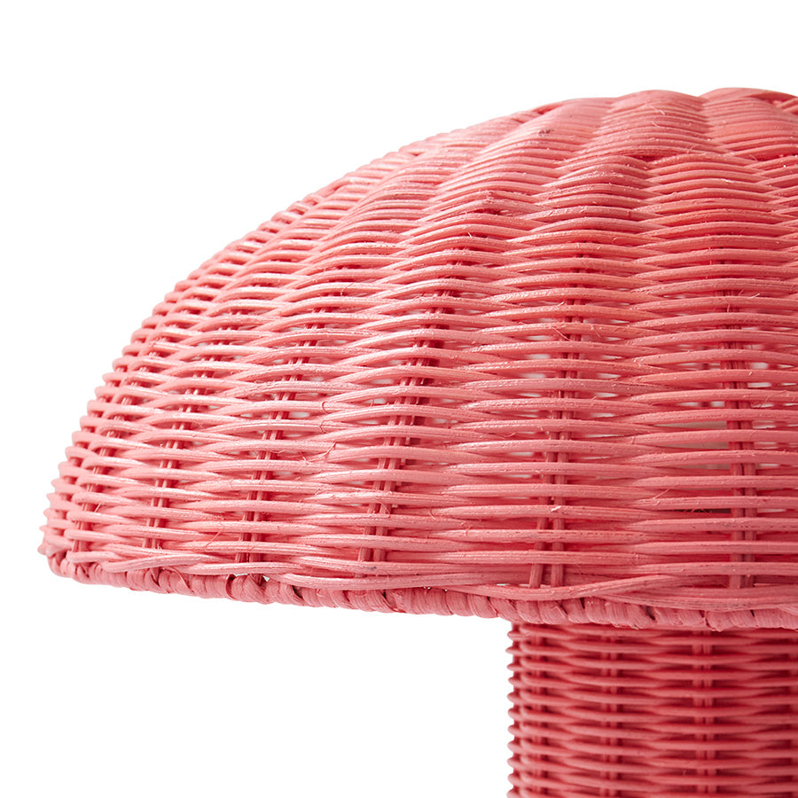 rattan pink mushroom table lamp