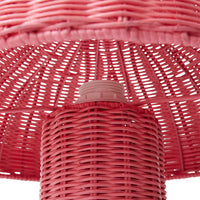 rattan pink mushroom table lamp