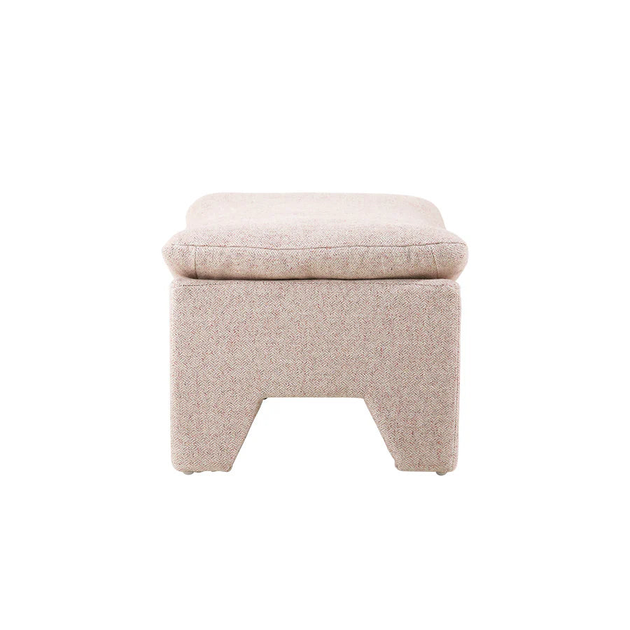 Retro lounge chair + ottoman blush pink mélange