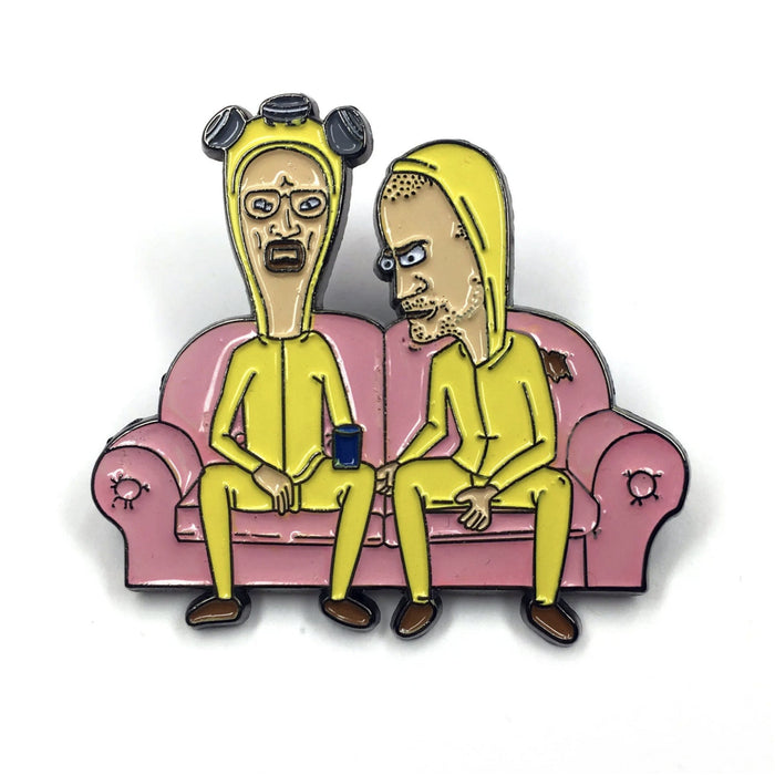 enamel pin of Beavis and but head in breaking bad gear