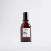 Brown bottle with a label on a white background