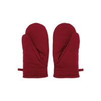 maroon red cotton oven gloves
