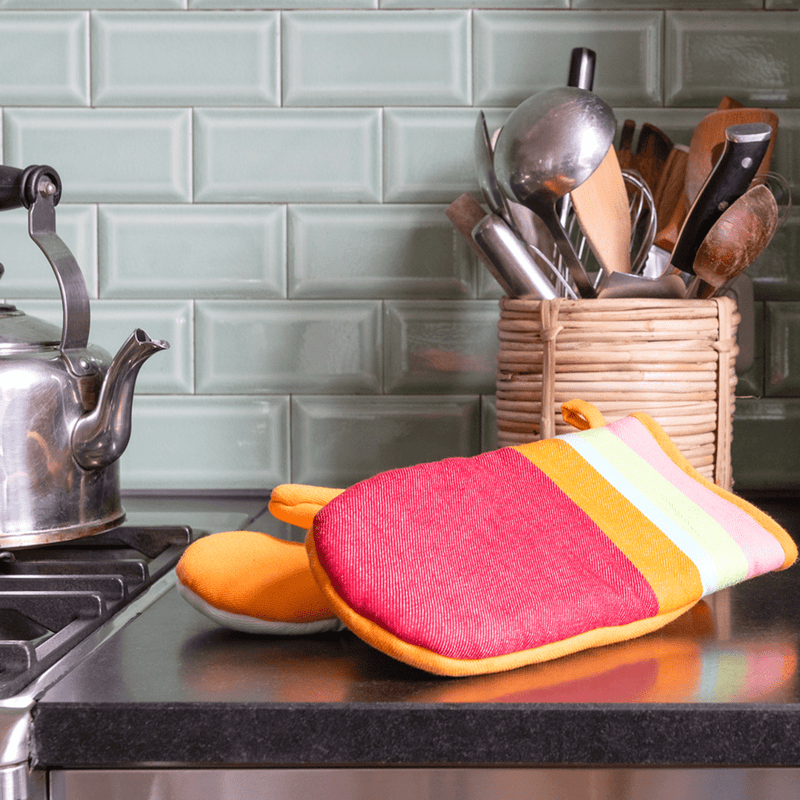 colorful oven gloves for baking 