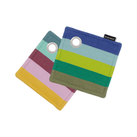 2 striped cotton pot holders with hanging eyelet