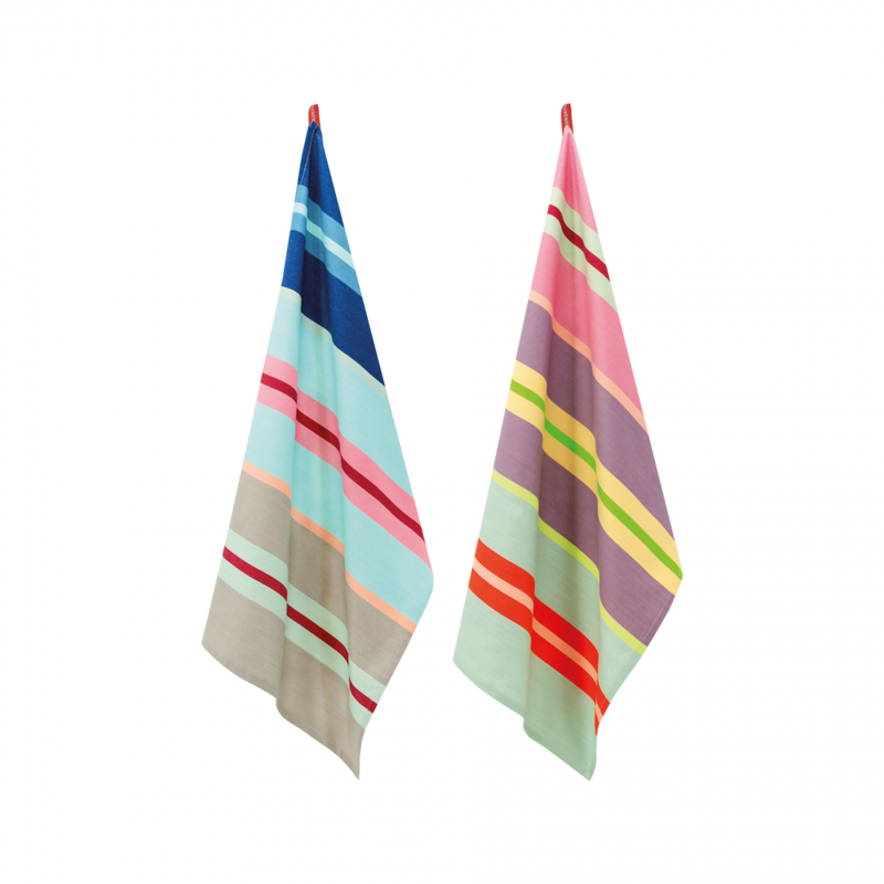 bold striped cotton kitchen towels