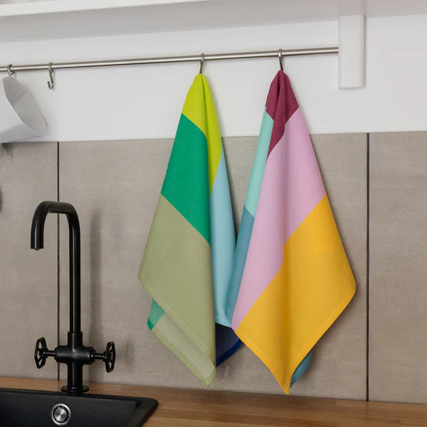 bold striped cotton kitchen towels