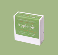Box of 'Apple pie' on a green background