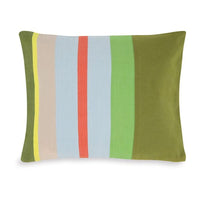 green yellow beige blue striped pillow cover
