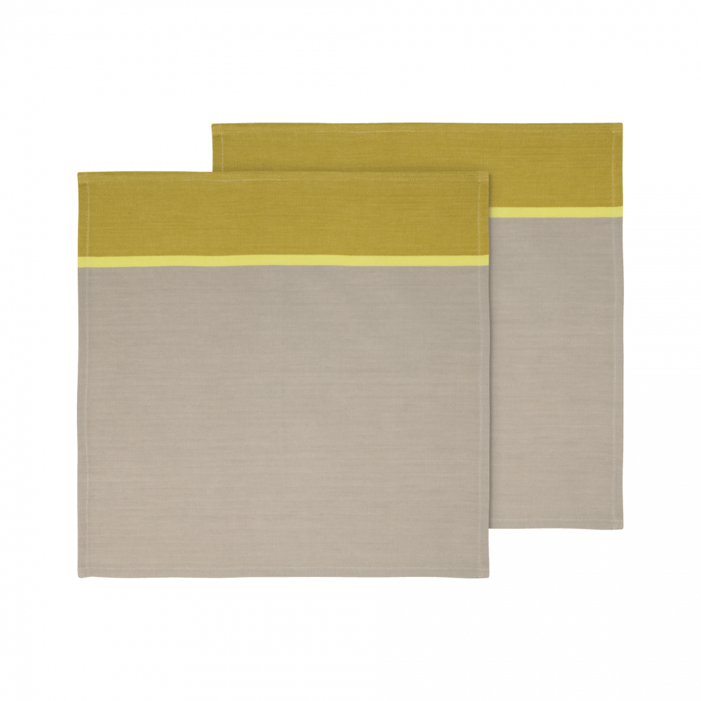 two tones yellow and gray cotton napkins