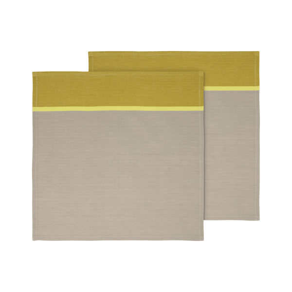two tones yellow and gray cotton napkins