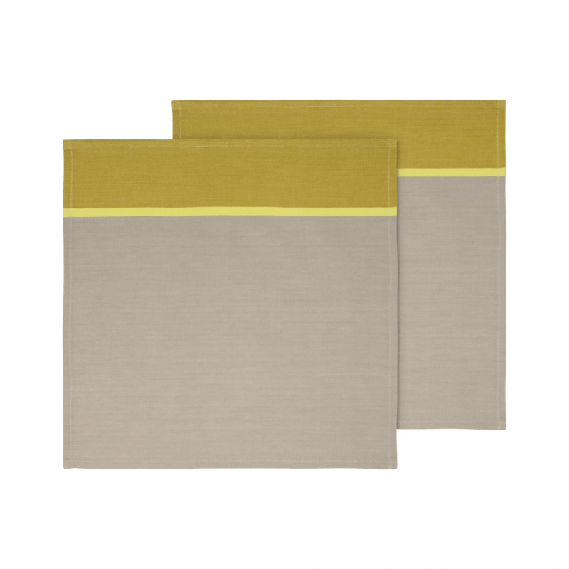 two tones yellow and gray cotton napkins