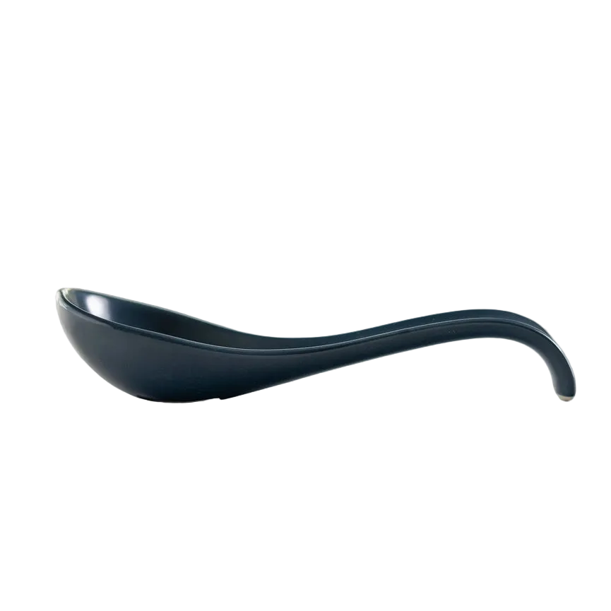 Dark blue ladle on white background