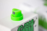 Close-up of a green spray nozzle on a white background with 'Groot' branding.
