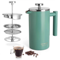 Stainless Steel French Press Coffee Maker - Green