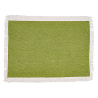 Fringed border placemat - kiwi green (set of 4) m
