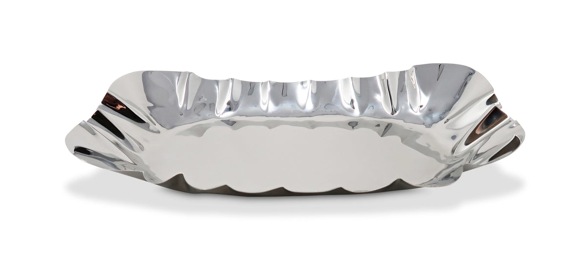 Silver decorative bowl on a white background