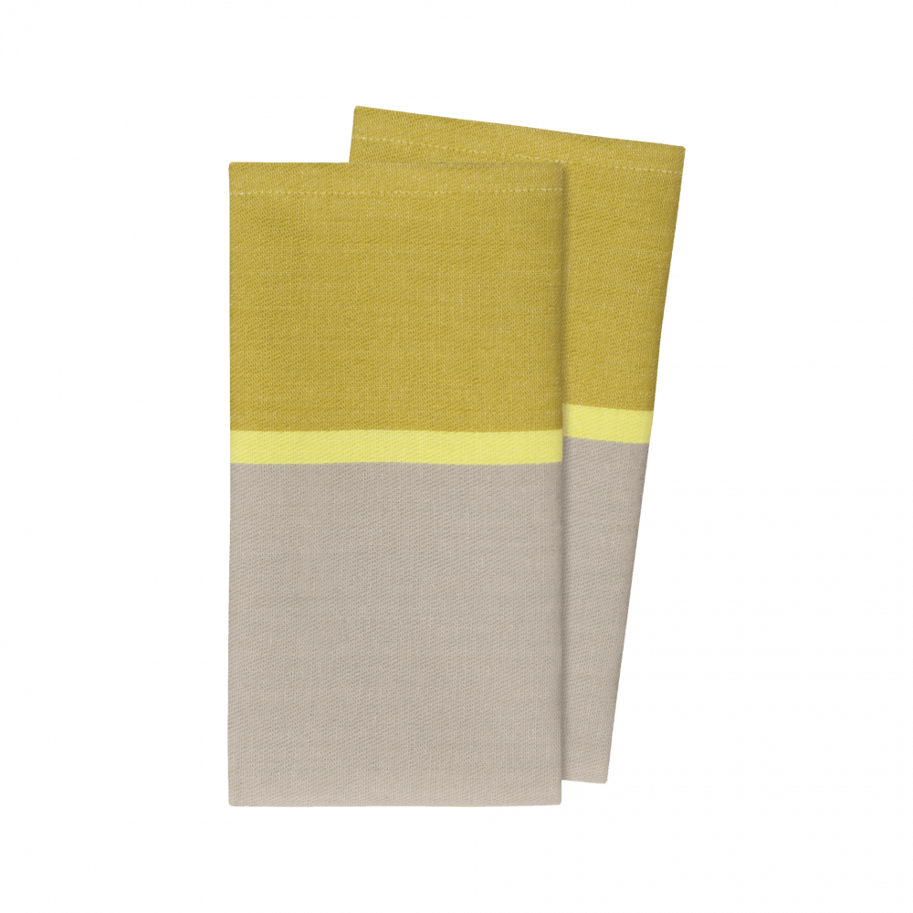 two tones yellow and gray cotton napkins