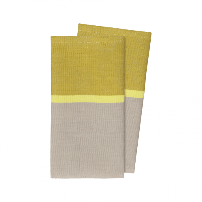 two tones yellow and gray cotton napkins