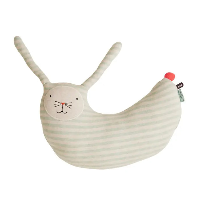 Children's bib with rabbit design on a white background