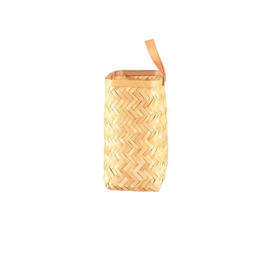Wall hanging bamboo basket
