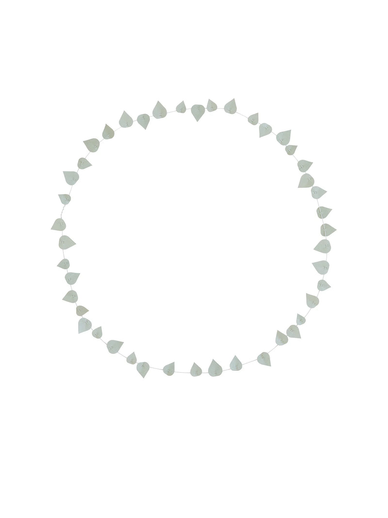 wreath made from paper leaves on white back ground