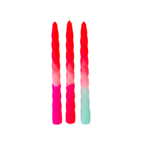 dip dye taper candles pink tones