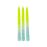 set of 3 dip dye neon candles