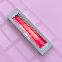 dip dye twisted taper candles in gift box