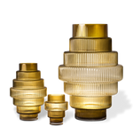 amber colored glass vases