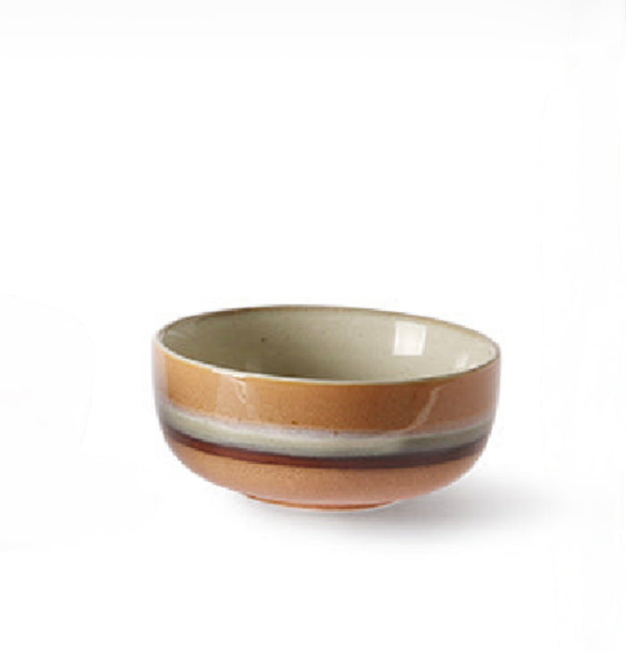 Ceramic bowl with a two-tone design on a white background
