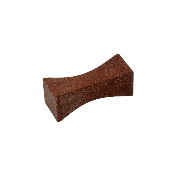 Brown wooden chopstick holder on a white background